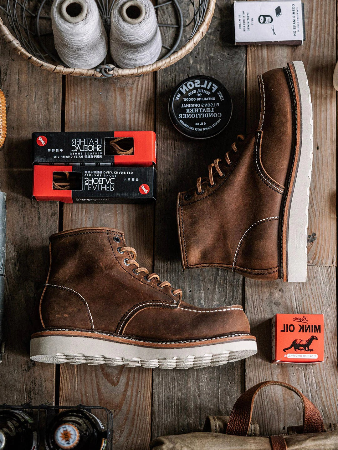 Durable Full Grain Leather Classic Work Boots for Men