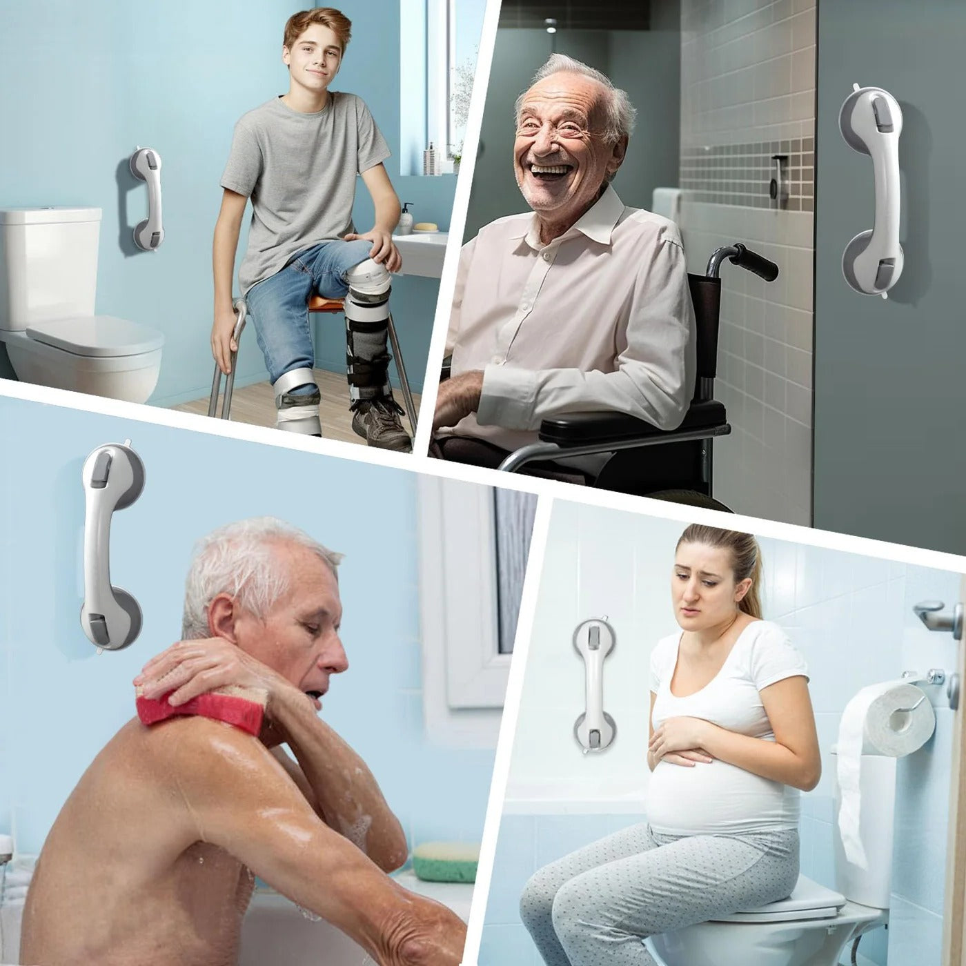 Bathroom Safety Grab Bar with Suction Cups