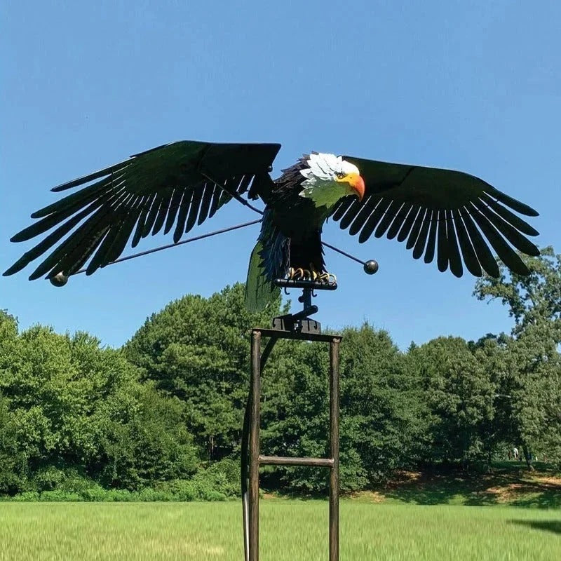 Dynamic Feathered Windmill Garden Sculpture