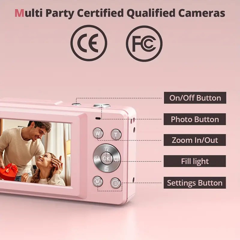 Retro-Style Compact Camera with Digital Features