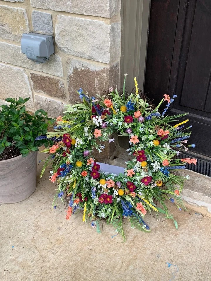 Vibrant Floral Wreath for Year-Round Elegance