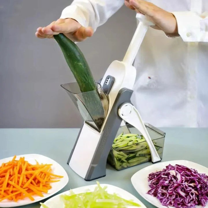 Multi-Functional Vegetable Cutter with Storage Tray