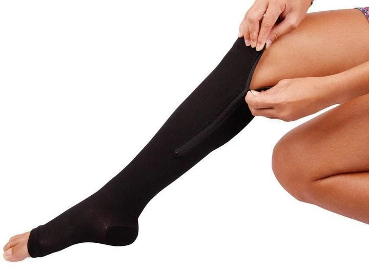 Effortless Comfort Zipper Compression Socks, 20-30 mmHg Support