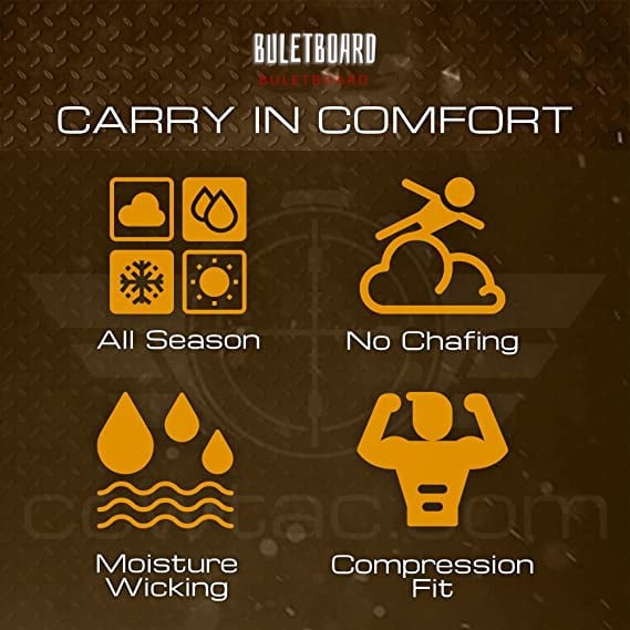 Men's and Women's Concealed Carry Compression Shirt with Hidden Pockets