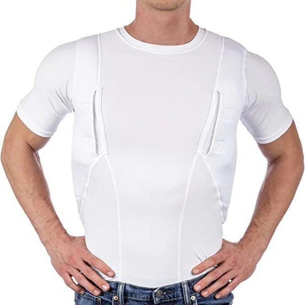 Men's and Women's Concealed Carry Compression Shirt with Hidden Pockets