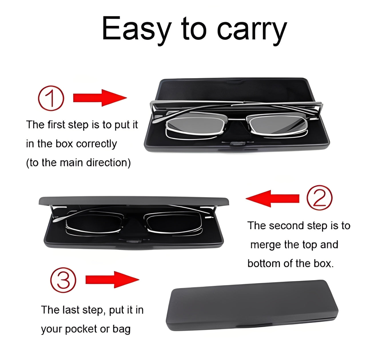 Ultra-Slim Portable Reading Glasses with Easy-Fold Design