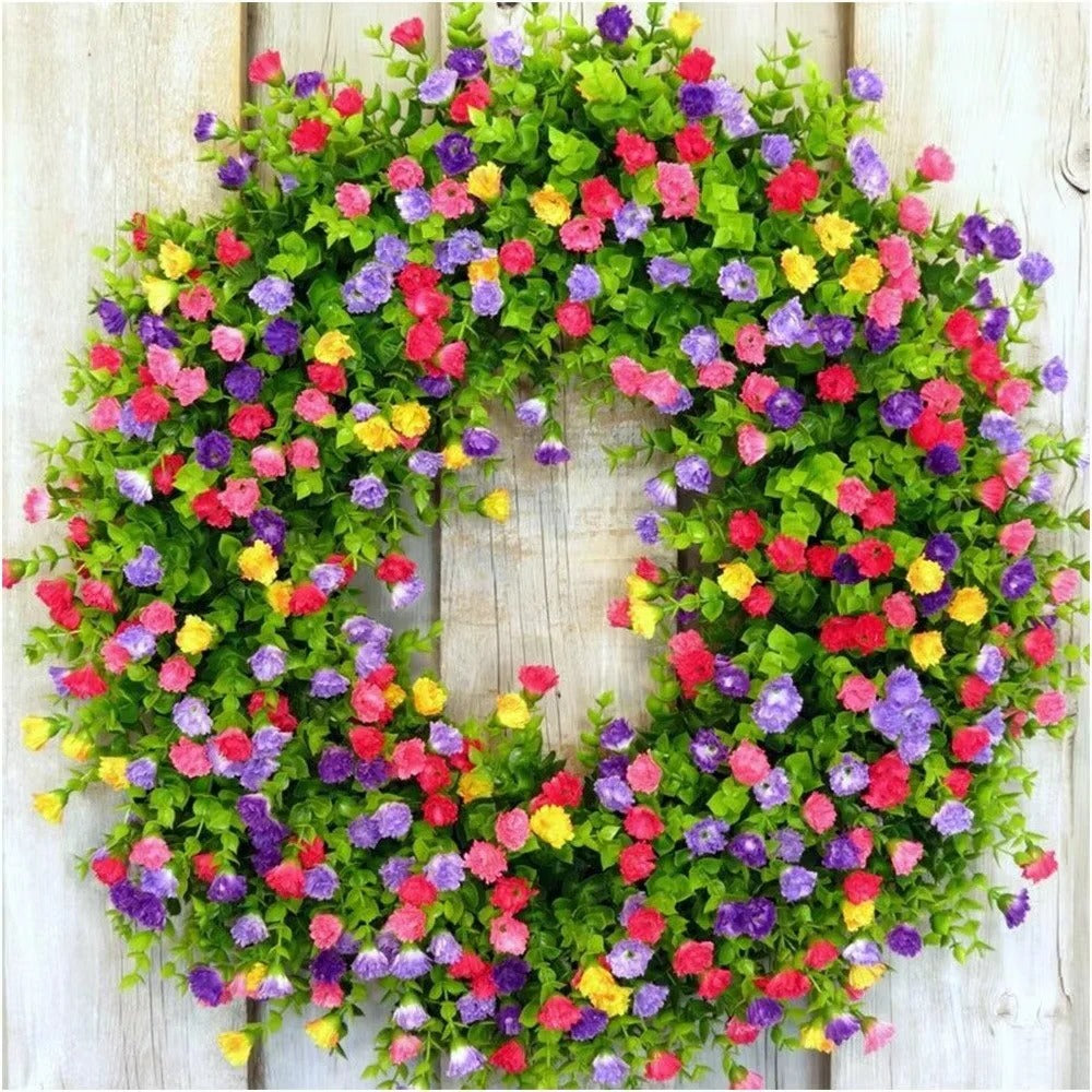 Charming Seasonal Floral Wreath for Home Decor