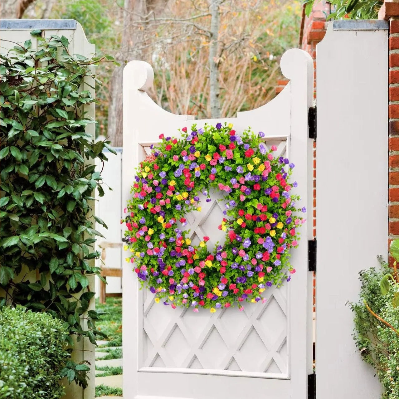 Charming Seasonal Floral Wreath for Home Decor