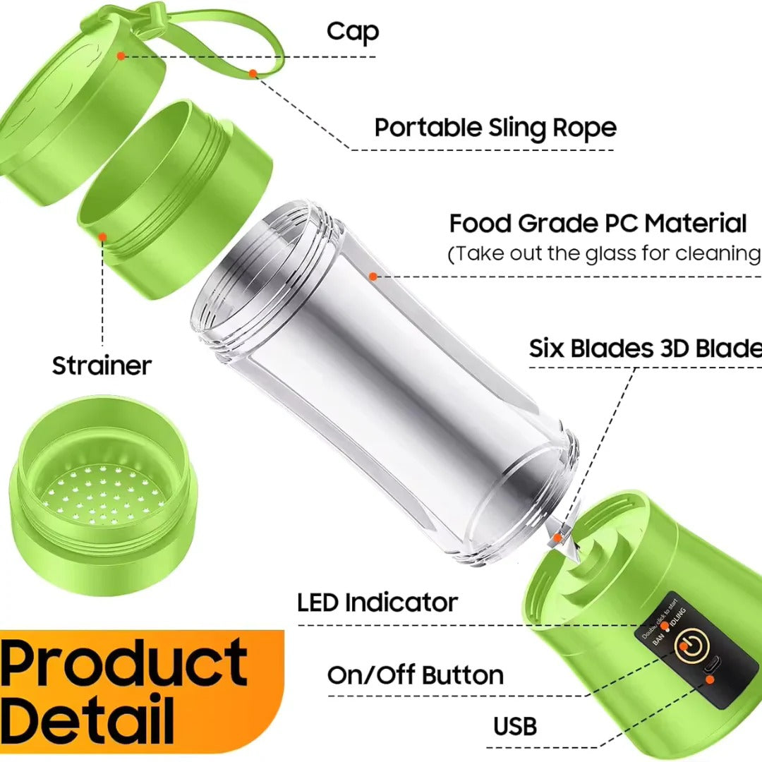 Portable Mini Juicer Blender – Electric Fruit Mixer