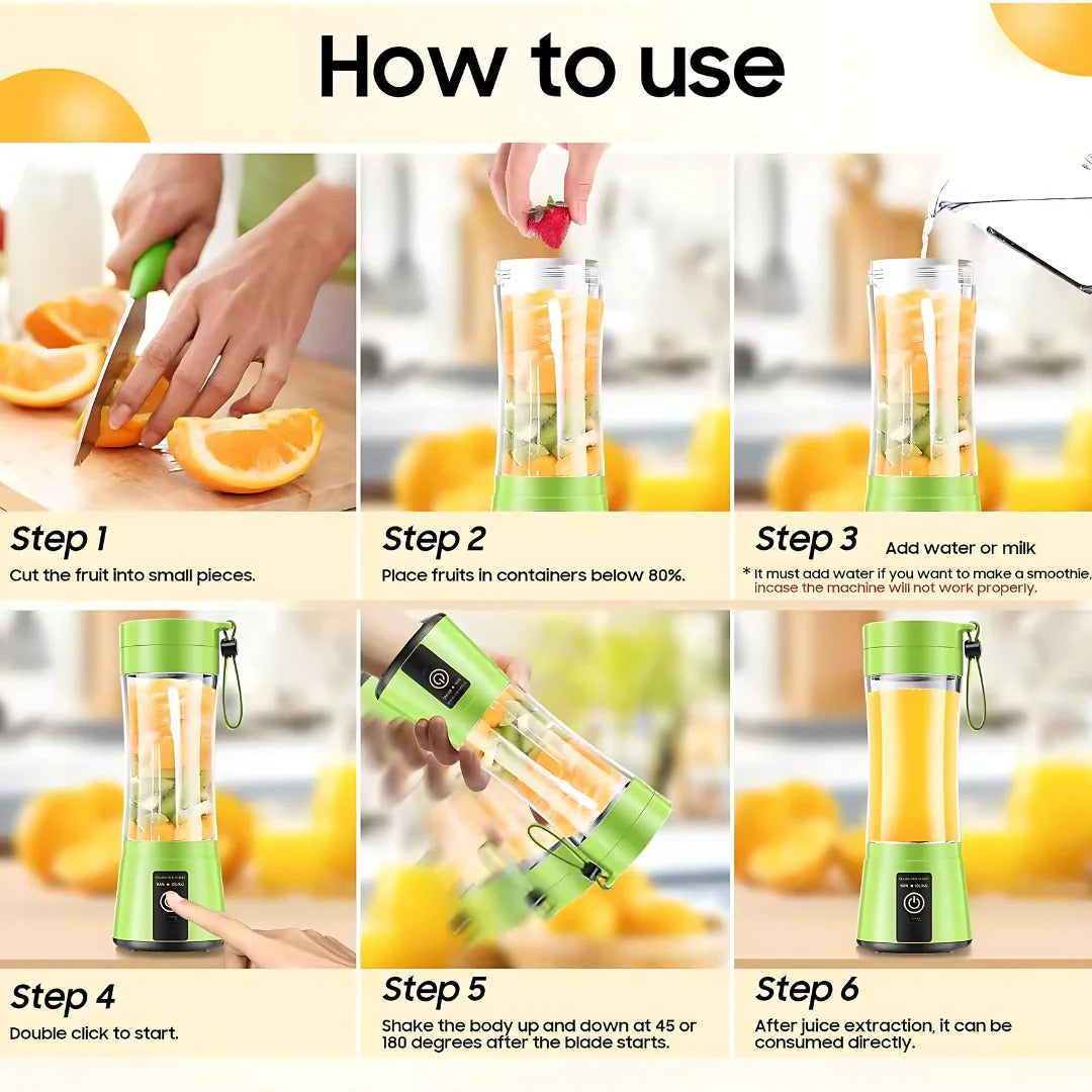 Portable Mini Juicer Blender – Electric Fruit Mixer