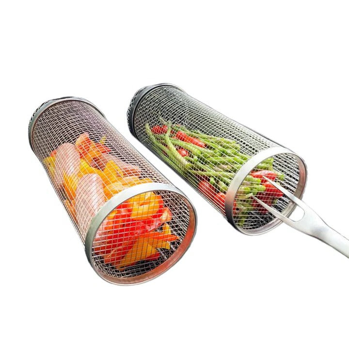 360° Rotating Grill Basket for Effortless Cooking
