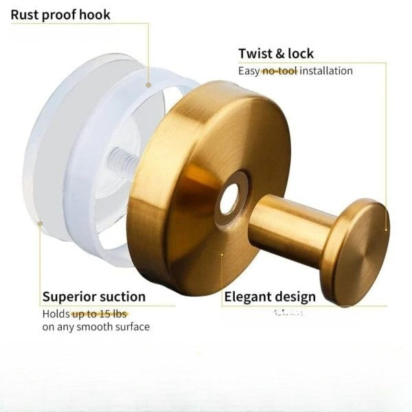 Suction Cup Wall Hooks with Twist-Lock Design