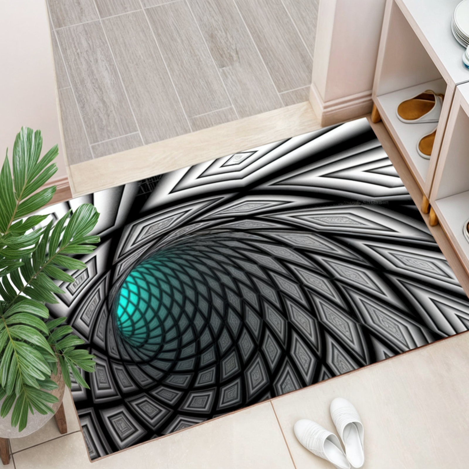 Dynamic 3D Illusion Floor Mat | Artistic Entryway Decor