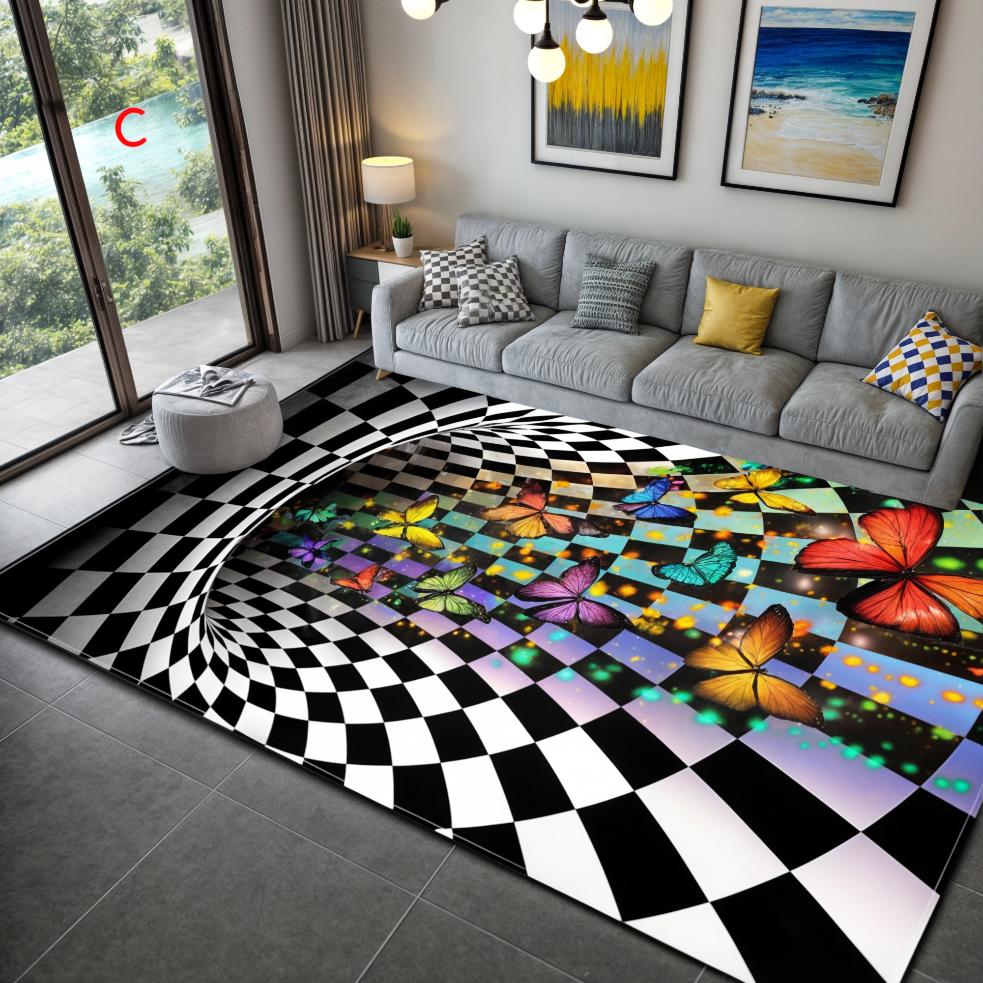 Dynamic 3D Illusion Floor Mat | Artistic Entryway Decor