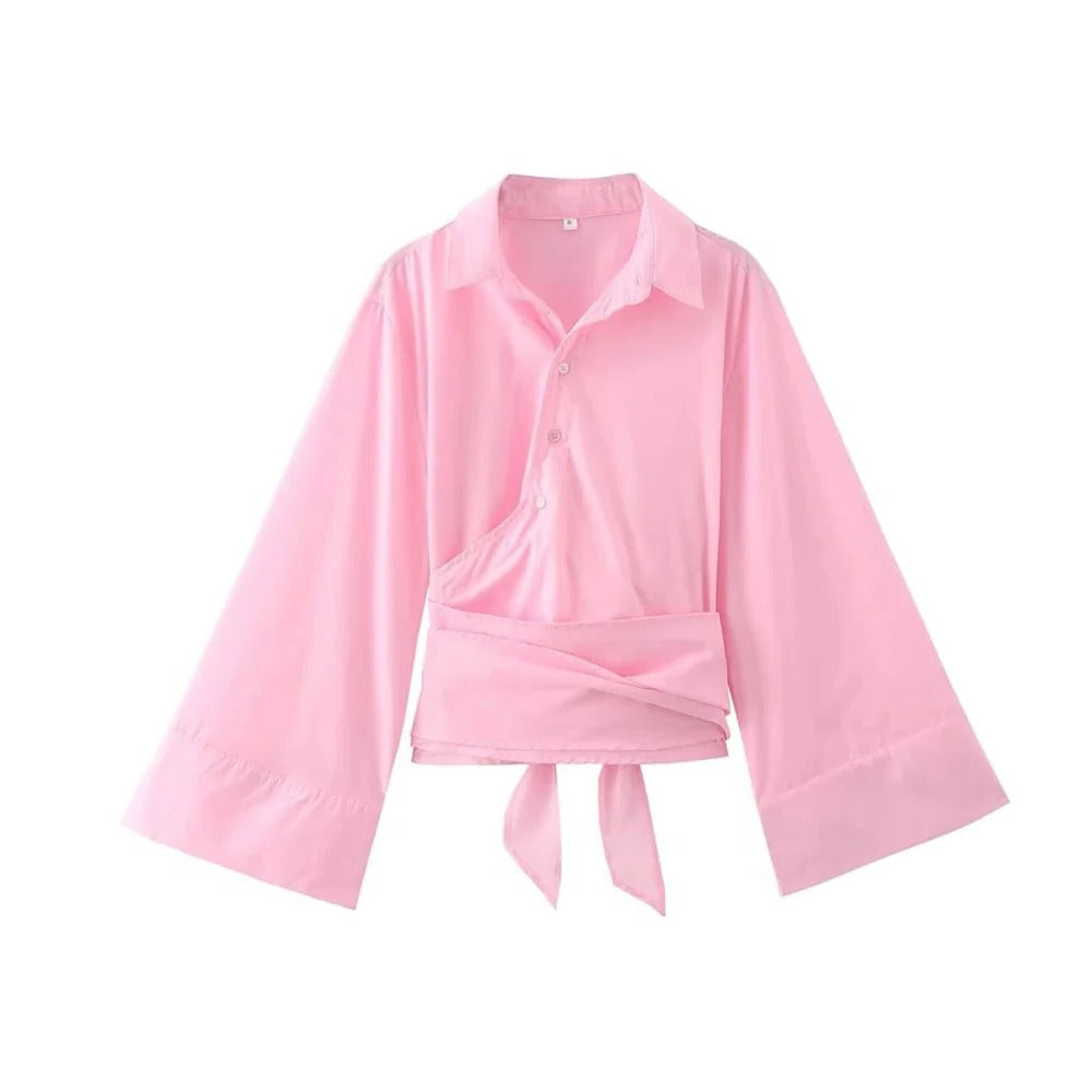 Chic Blouse with Elegant Bow Tie Detail