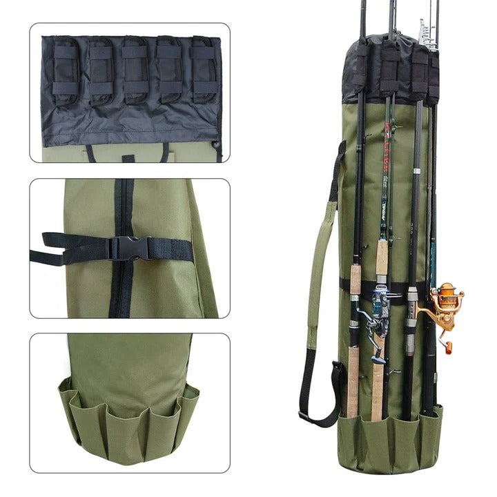 Versatile Outdoor Fishing Equipment Carrier with Storage Pockets