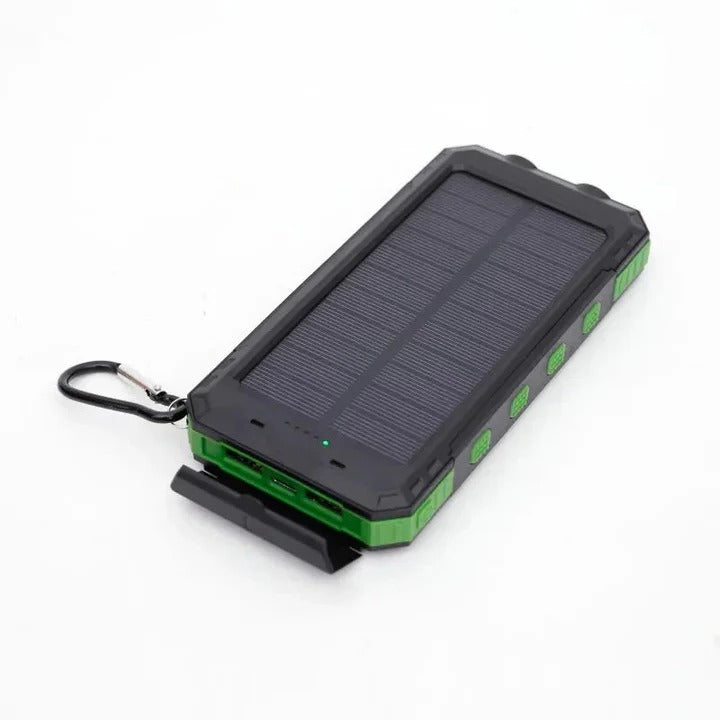 Compact Solar Charging Power Bank with Dual USB Ports