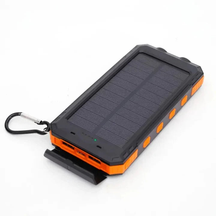 Compact Solar Charging Power Bank with Dual USB Ports