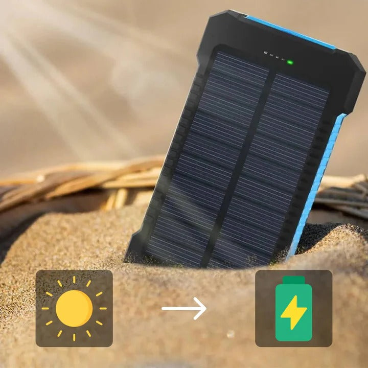 Compact Solar Charging Power Bank with Dual USB Ports