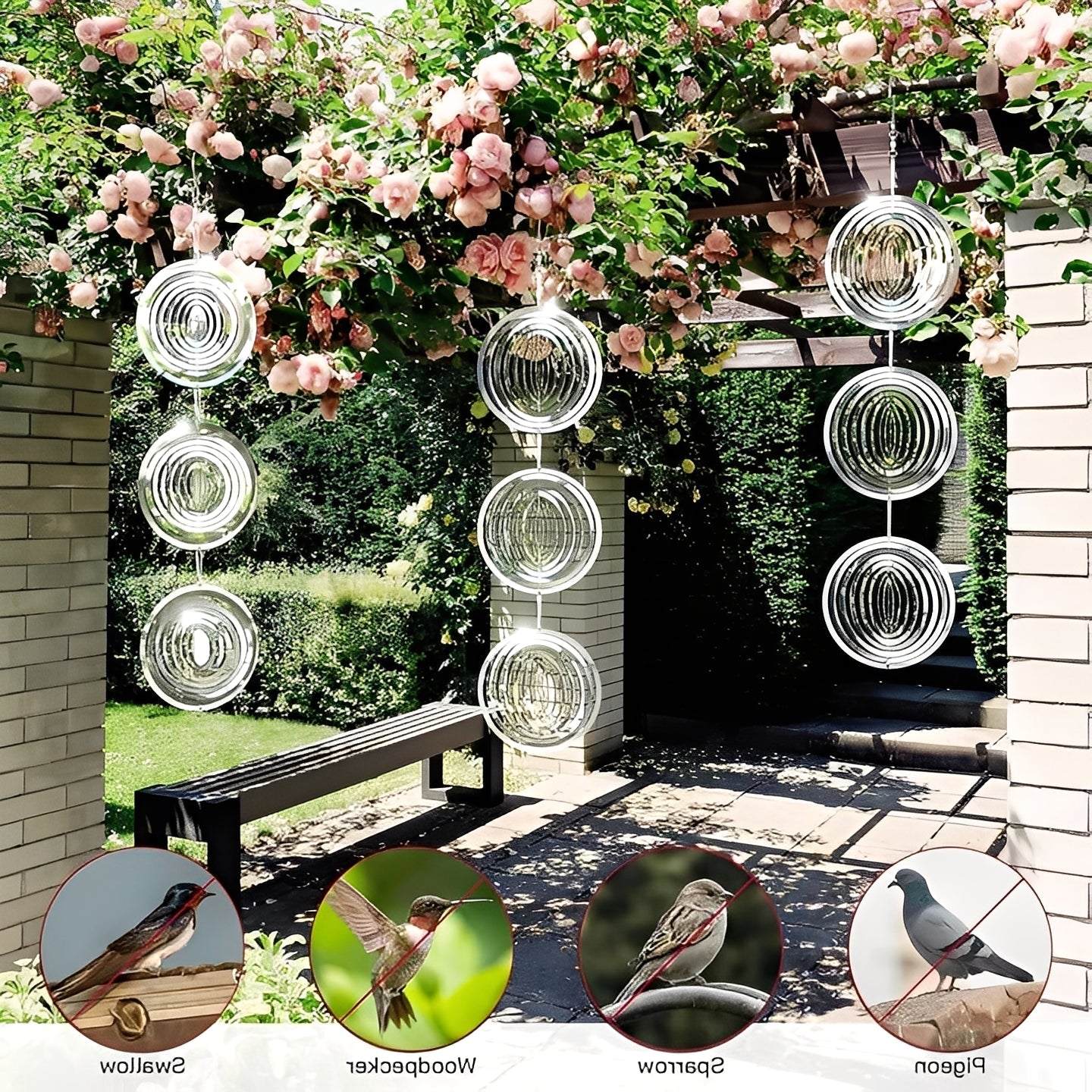 Shimmering Bird Repellent Device - Set of 3 Reflective Tools