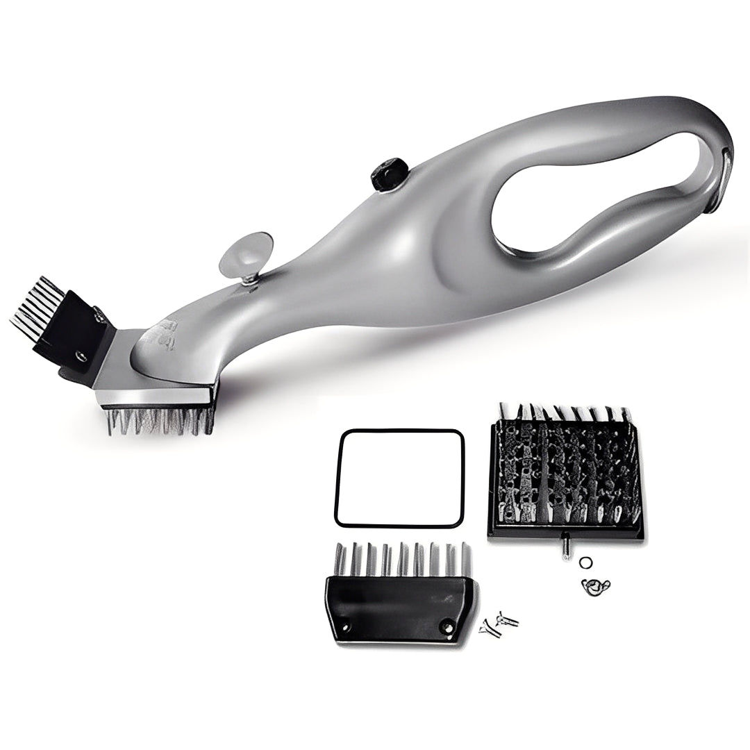 Steam-Enhanced Grill Cleaning Brush with Removable Heads