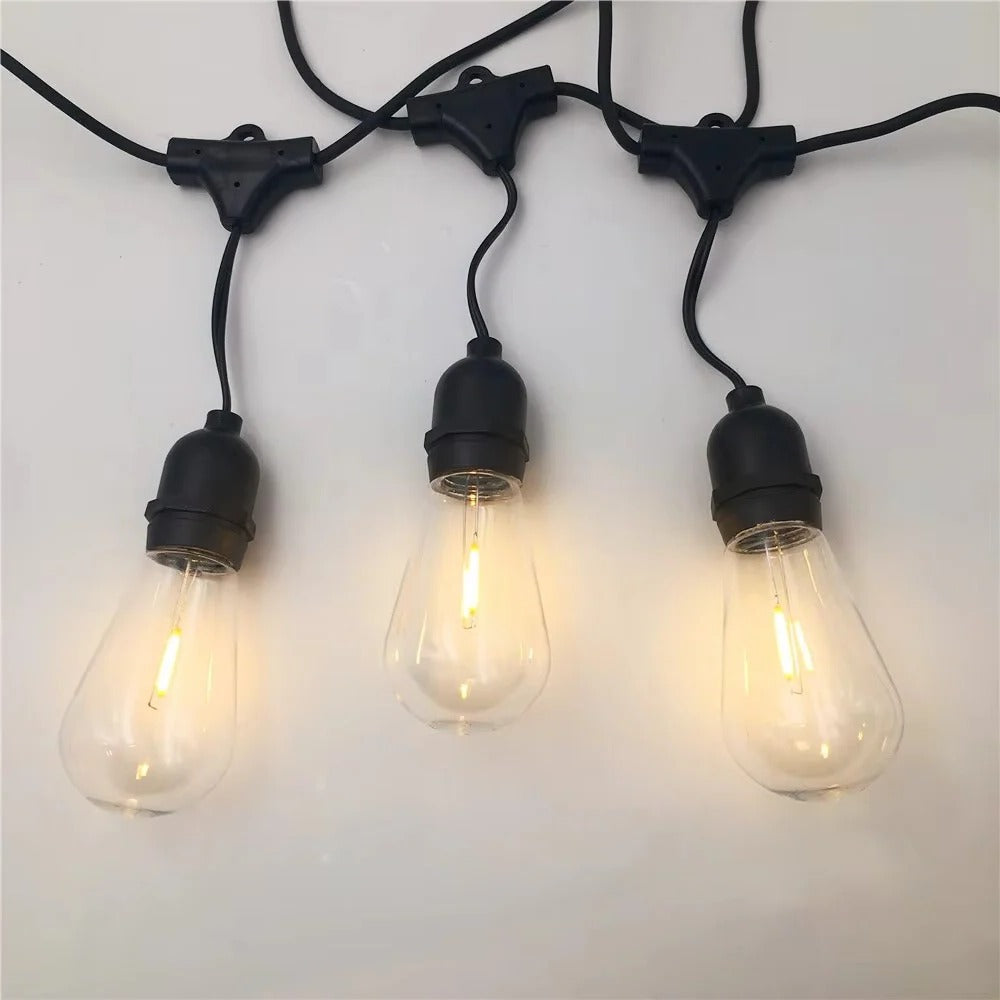 Charming Outdoor LED Fairy Lights with Vintage Bulbs