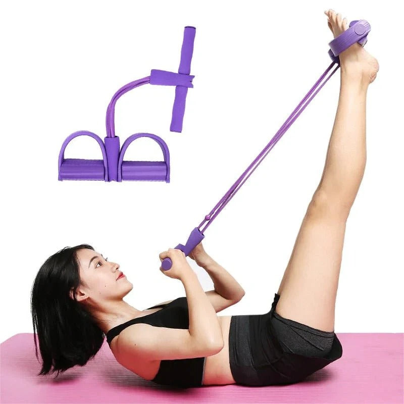 Home Workout Resistance Band System with Foot Pedal