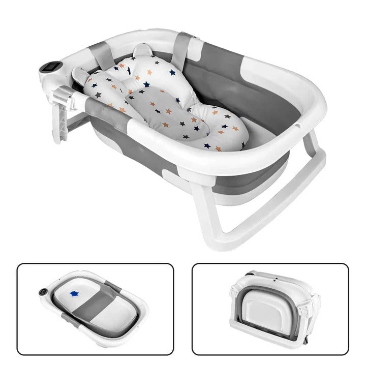 Portable Baby Bath Tub with Safety Temperature Gauge