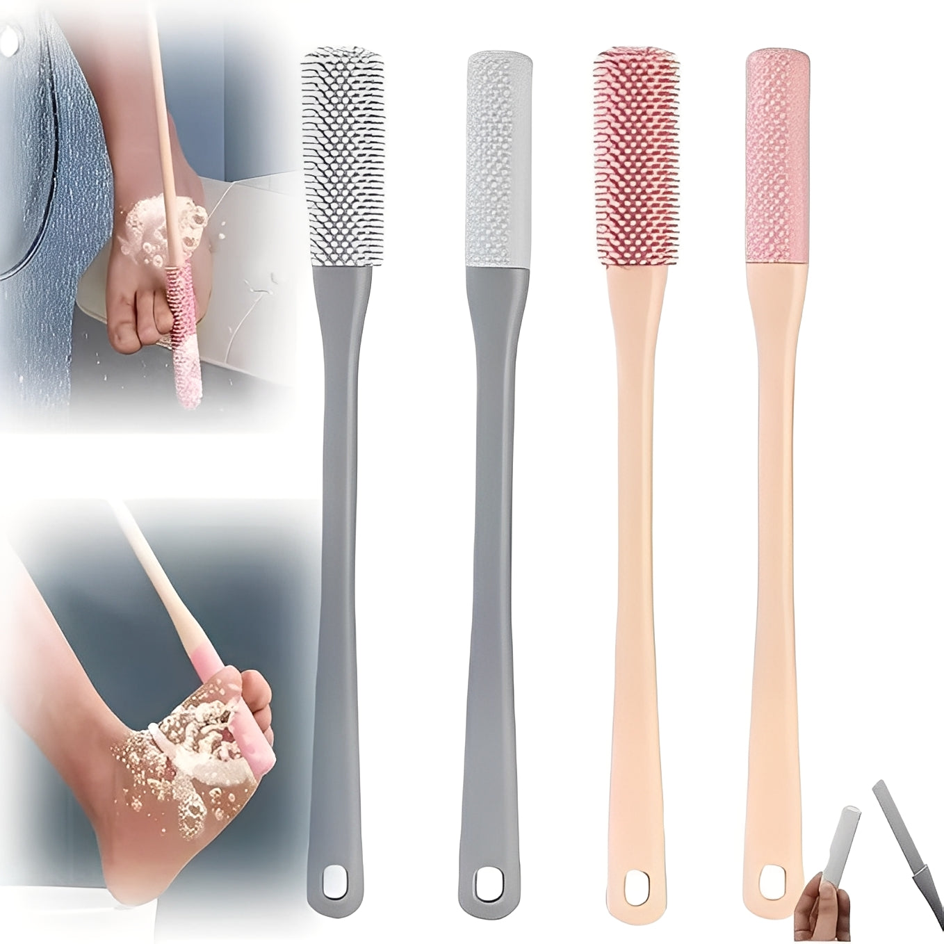 Dual-Head Foot Cleaning Brush Set for Easy Toe Care