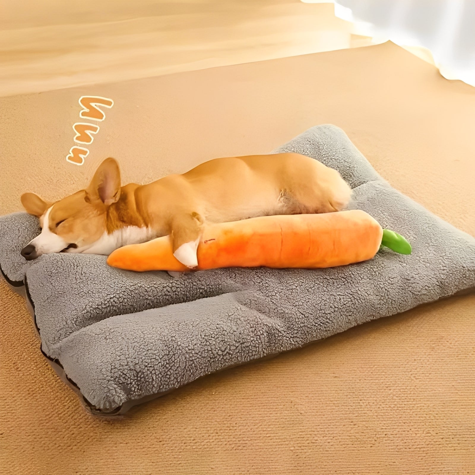 Soft Carrot-Shaped Plush Toy with Squeaker for Dogs