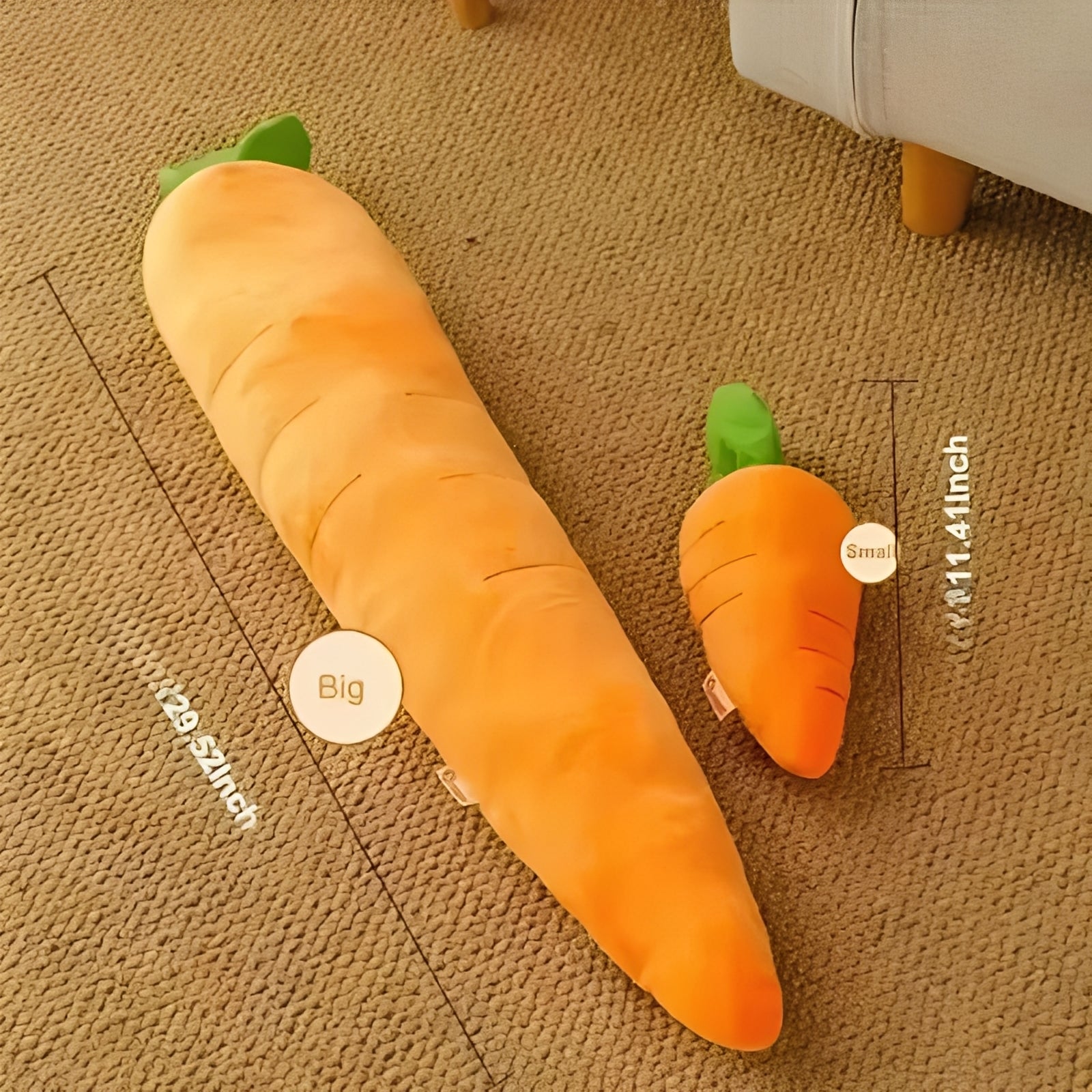 Soft Carrot-Shaped Plush Toy with Squeaker for Dogs