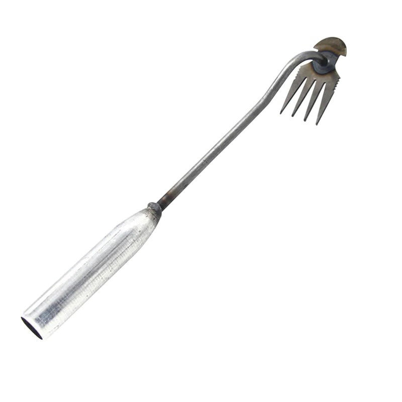 Ergonomic Handheld Weed Extractor with Steel Tines for Garden Use