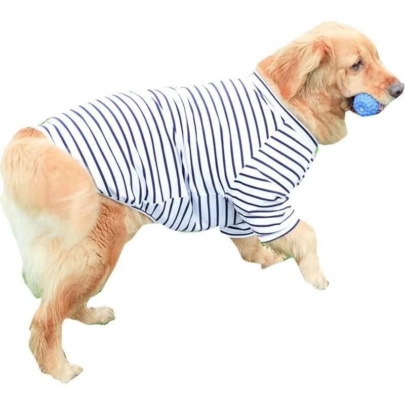 Breathable Summer Dog Tee with Stylish Stripes