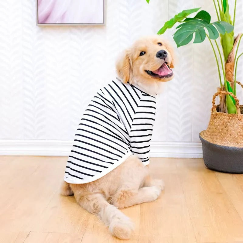 Breathable Summer Dog Tee with Stylish Stripes