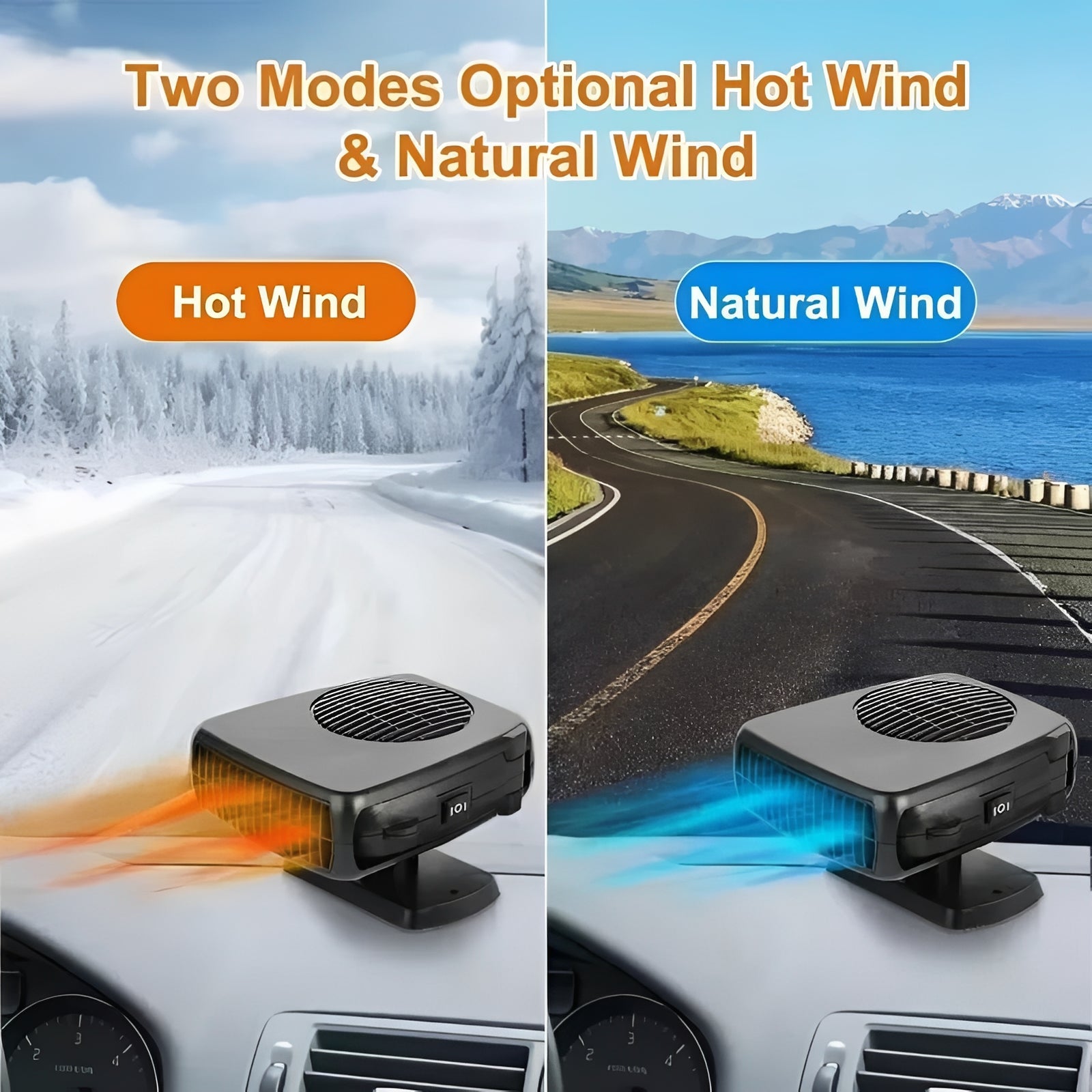 All-Season Car Airflow Heater and Fan for Windshield Clarity
