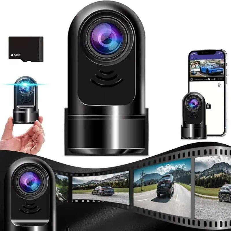 Compact 1080P Car Camera with Adjustable Lens and Night Vision