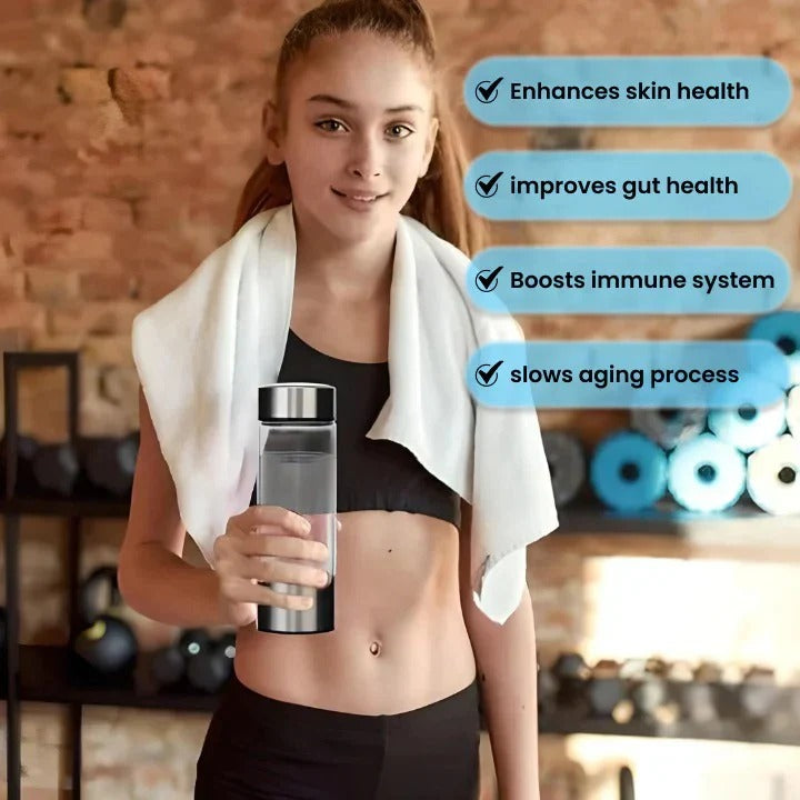 Hydrogen-Infusing Water Bottle with USB Rechargeable Base