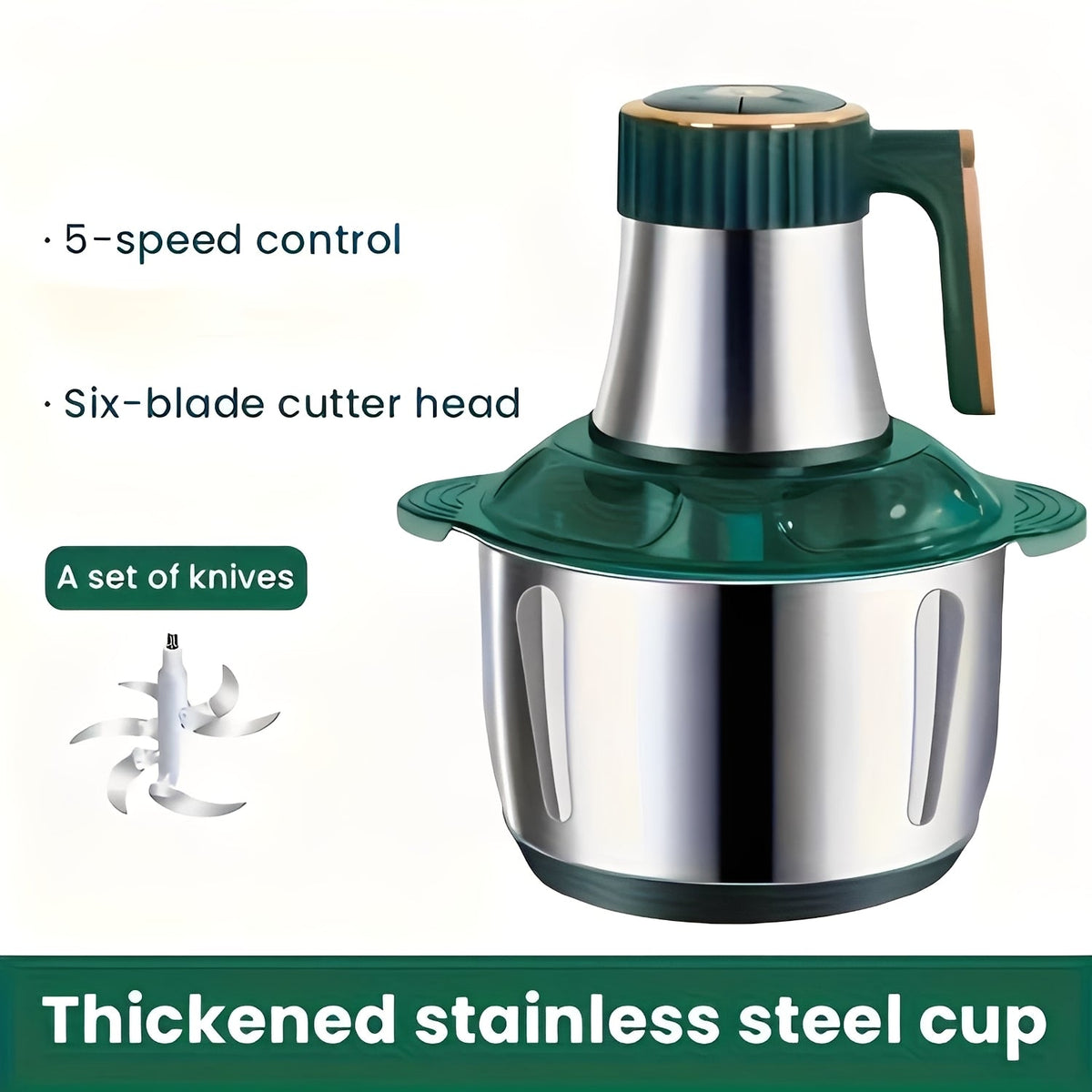 Versatile Electric Food Processor with 5 Adjustable Speeds