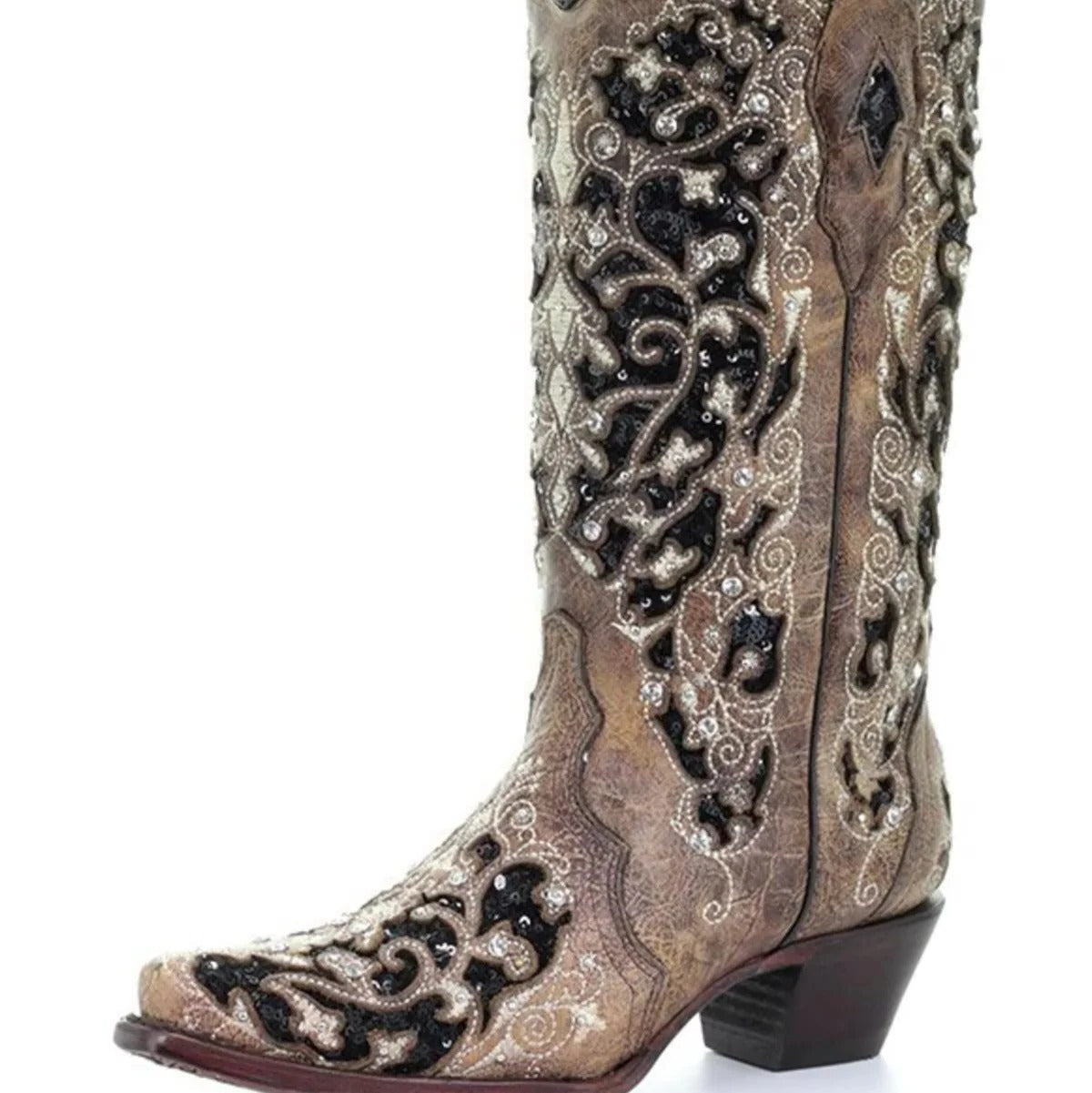 Dazzling Knee-High Boots with Unique Color Block Design
