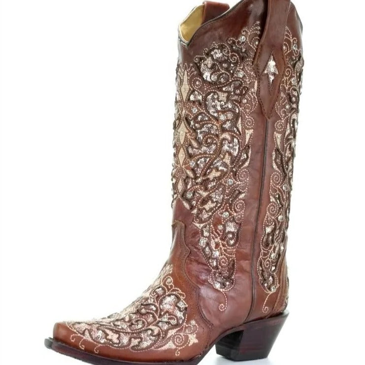 Dazzling Knee-High Boots with Unique Color Block Design