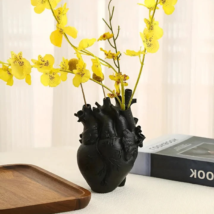 Charming Heart-Shaped Wooden Vase for Unique Floral Displays