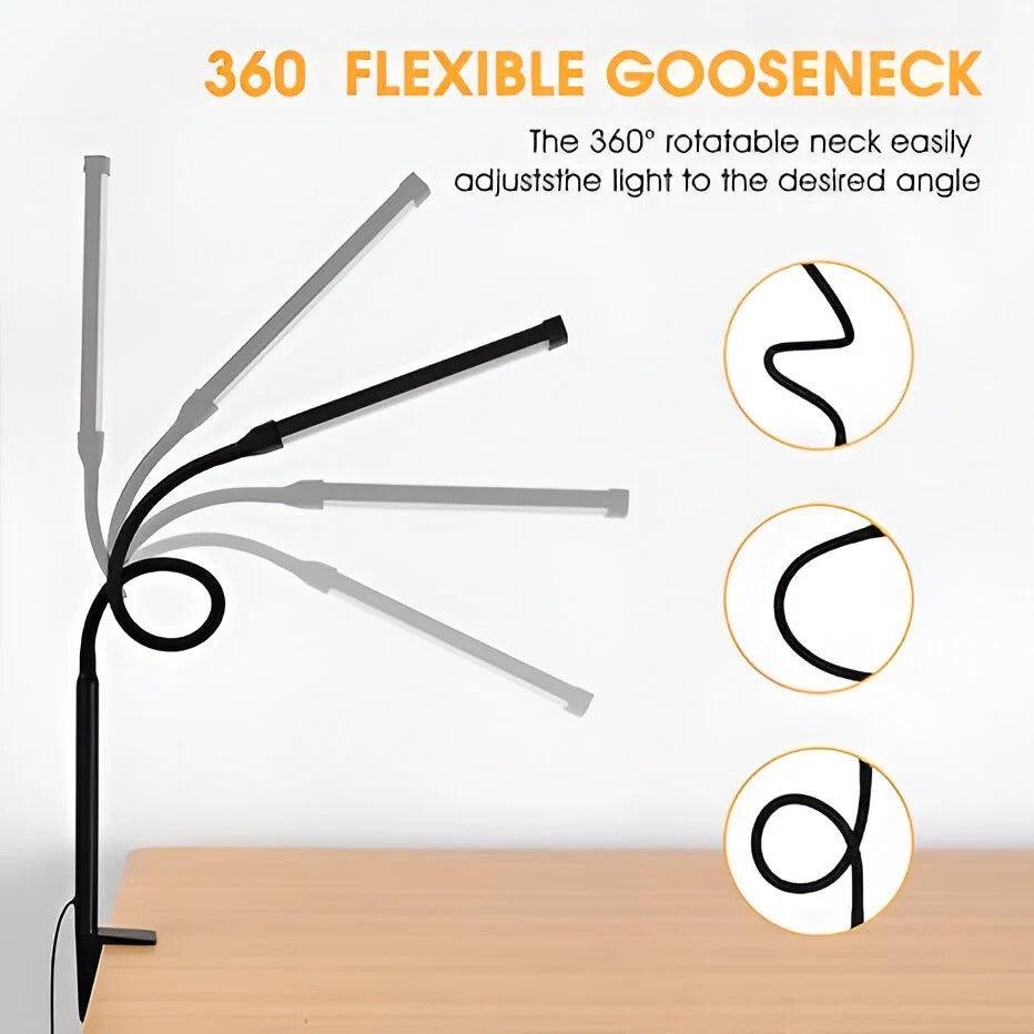 Versatile LED Desk Lamp with Adjustable Gooseneck