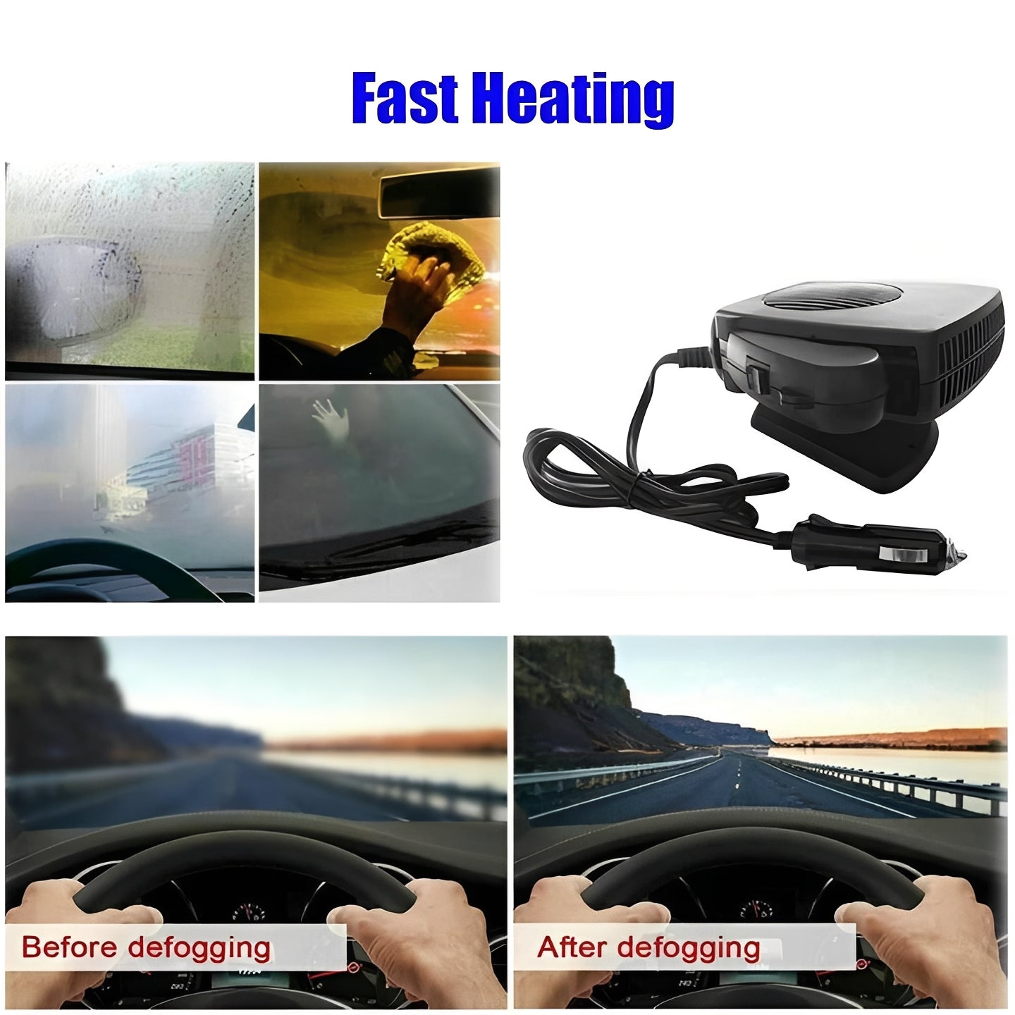 Compact 12V Auto Heater Fan for Instant Warmth on the Go