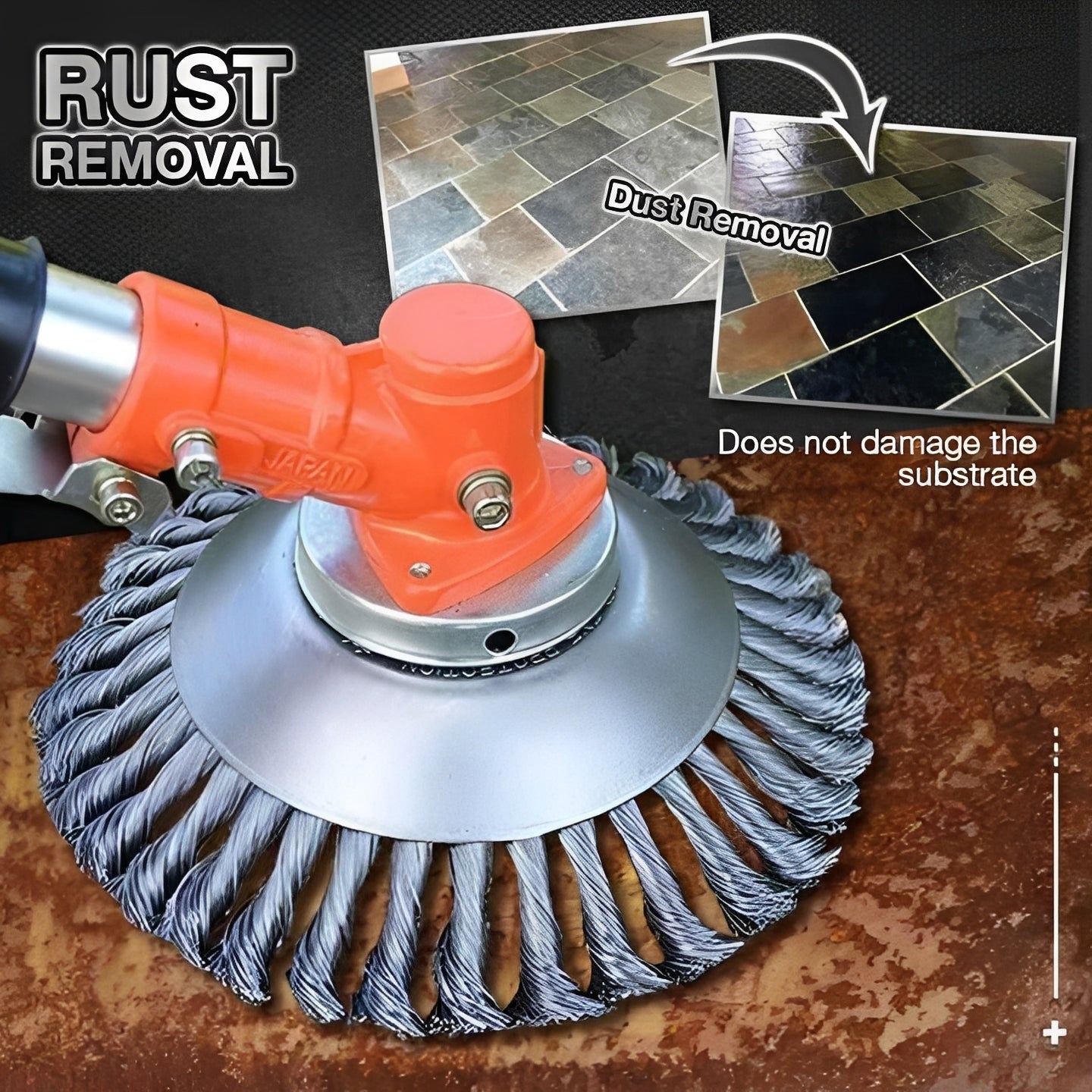 Heavy-Duty Lawn Trimmer Head with Steel Cutting Blades