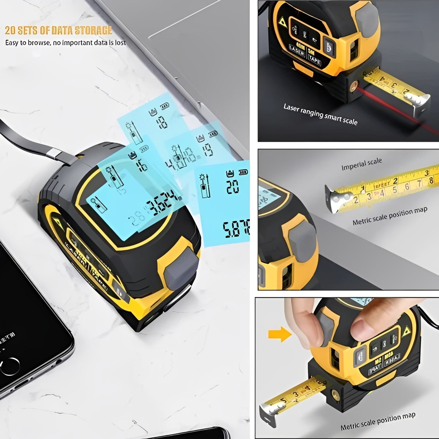Precision Laser Measuring Tool with Smart Display