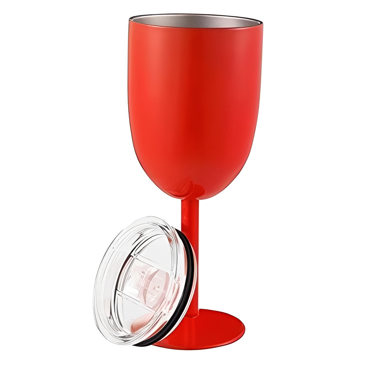 Insulated Stainless Steel Wine Cup with Secure Lid