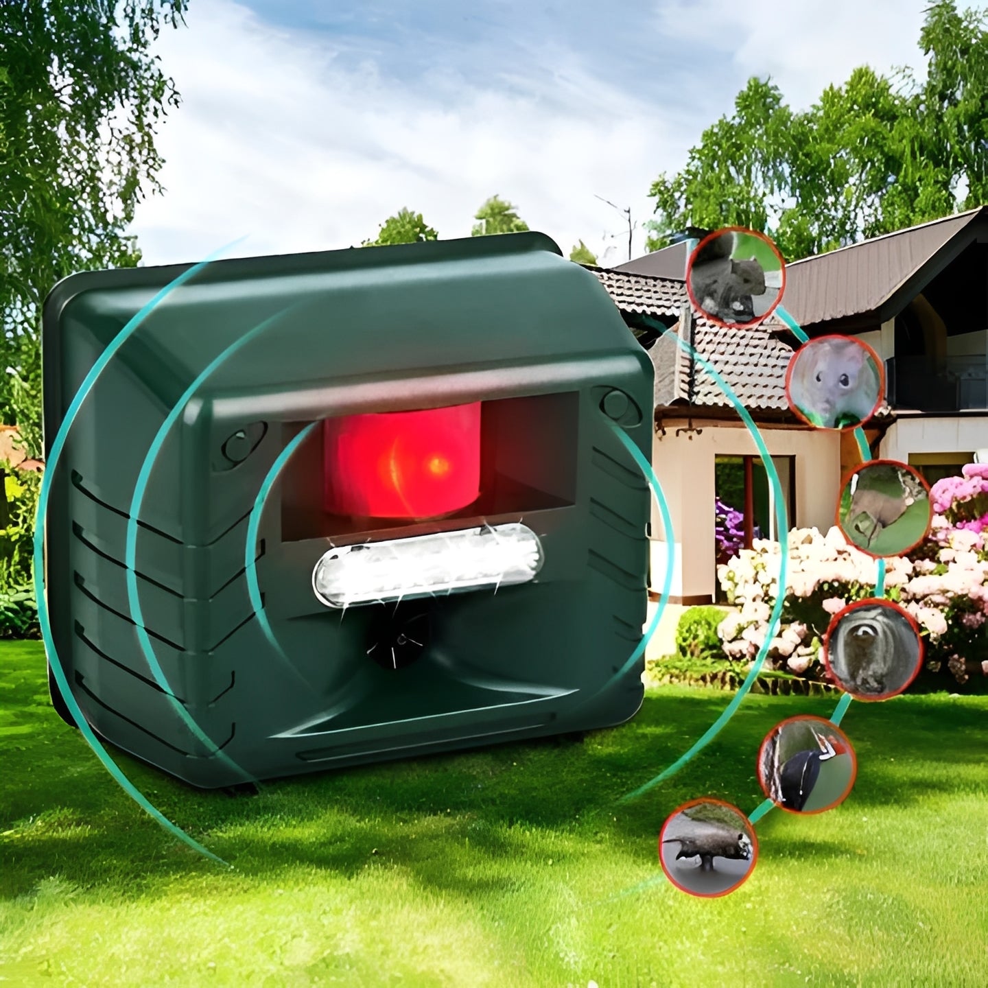 Smart Ultrasonic Animal Repeller for Outdoor Spaces