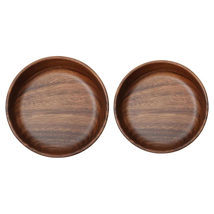 Elegant Walnut Serving Bowls - Set of 2 for Every Occasion