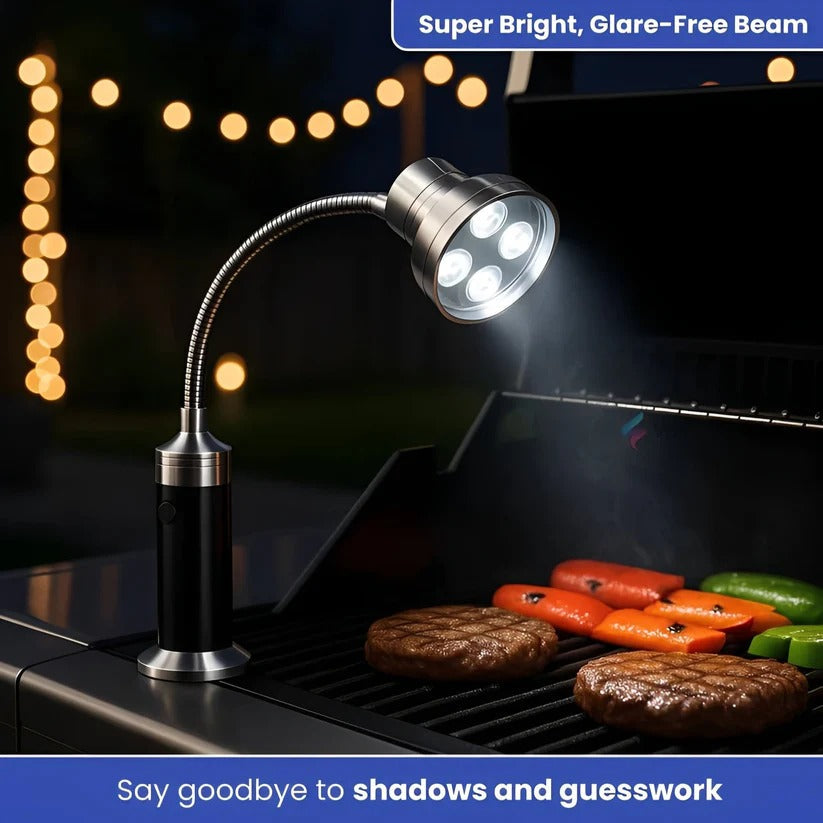 Magnetic Grill Light with Adjustable Beam for Night Cooking