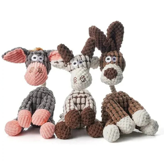 Tough Plush Chew Toy with Built-In Squeaker for Dogs